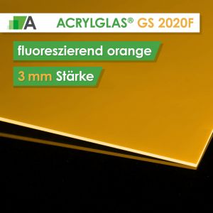 Acrylglas GS fluoreszierend orange 2020F, Stärke 3mm