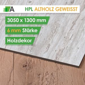 HPL Holz Dekor - Altholz geweißt - Stärke 6mm - 3050 x 1300