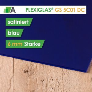 PLEXIGLAS® GS Satinice Stärke 6 mm beidseitig satiniert blau / sky blue 5C01 DC