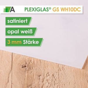 PLEXIGLAS® GS Satinice WH10 DC weiß / snow Stärke 3 mm satiniert  