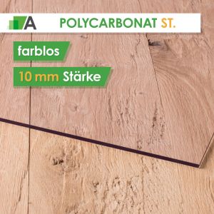 Polycarbonat standard Stärke 10 mm farblos 