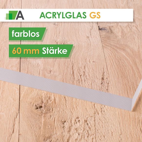 Acrylglas GS Stärke 60 mm farblos 