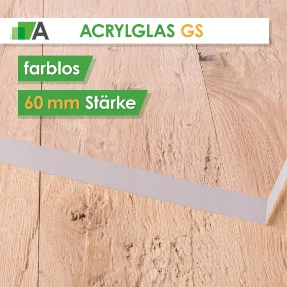 Acrylglas GS Stärke 60 mm farblos 