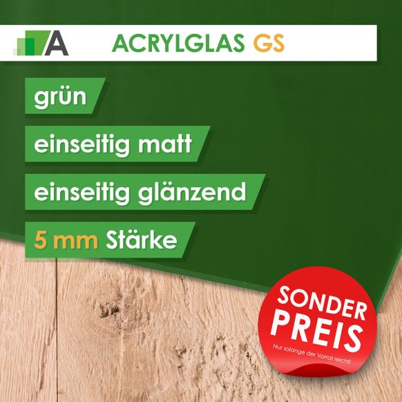 Acrylglas GS Stärke 5 mm Grün 