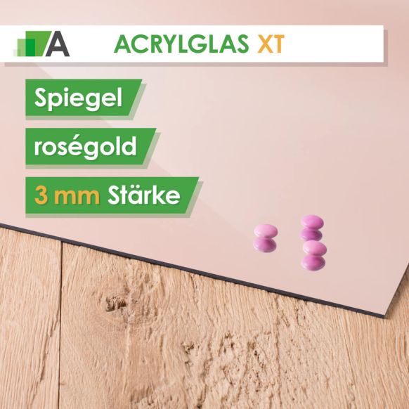 Acrylglas XT Stärke 3 mm Spiegel rosé