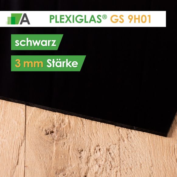 PLEXIGLAS® GS Stärke 3 mm schwarz 9H01