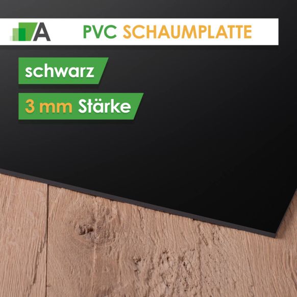 PVC Hartschaumplatte Stärke 3 mm schwarz