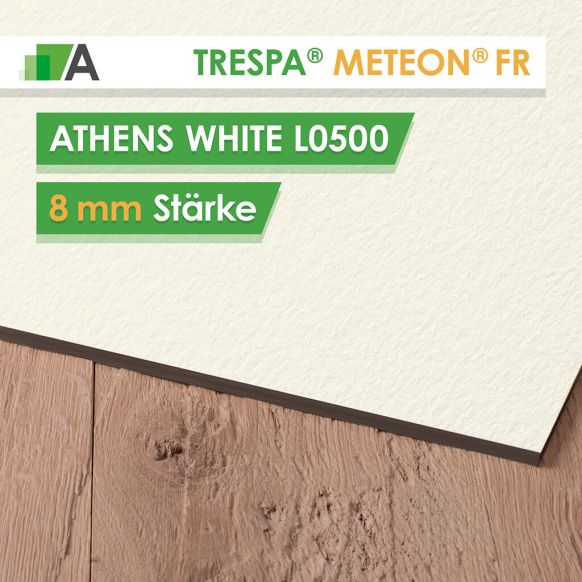 TRESPA® METEON® FR Athens White - L0500 - Stärke 8mm - 3650 x 1860