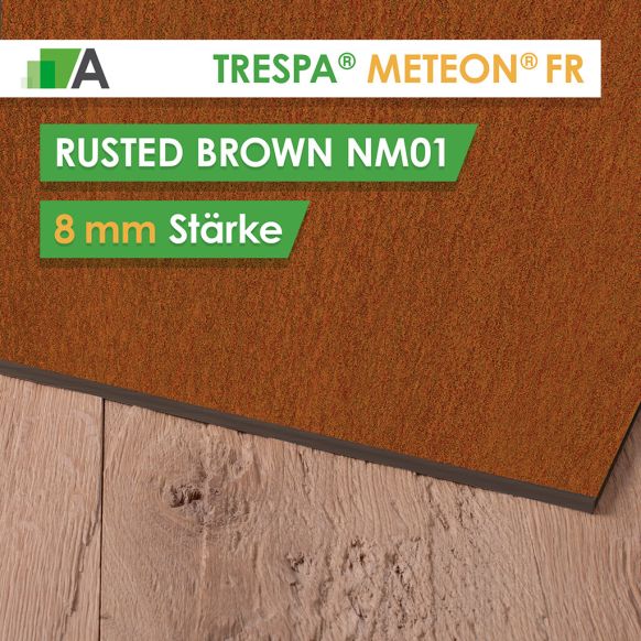TRESPA® METEON® FR Rusted Brown - NM01 - Stärke 8mm - 3650 x 1860