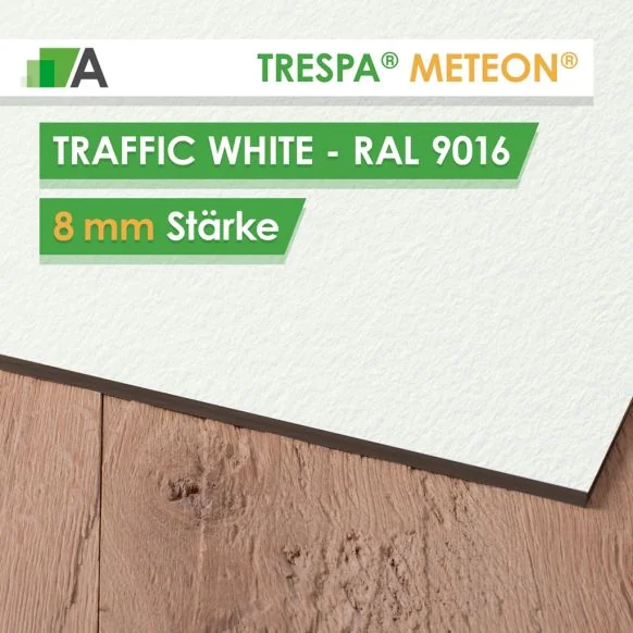 TRESPA® METEON® Traffic White - RAL 9016 - Stärke 8mm - 3050 x 1530