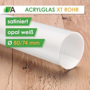 DEGLAS® Rohr satiniert opal weiß Ø80/74 mm