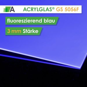 Acrylglas GS fluoreszierend blau 5056F, Stärke 3mm