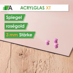 Acrylglas XT Stärke 3 mm Spiegel rosé