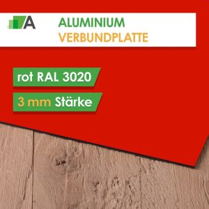 Alu Verbundplatte Stärke 3 mm rot matt/glänzend