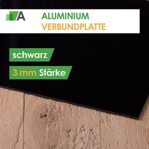Alu Verbundplatte Stärke 3 mm schwarz