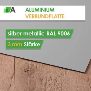 Alu Verbundplatte Stärke 3 mm silber Metallic matt/glänzend