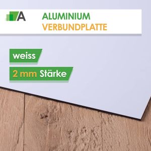 Alu Verbundplatte Stärke 2 mm weiss