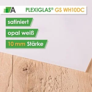 PLEXIGLAS® GS Satinice WH10 DC weiß / snow Stärke 10 mm satiniert  