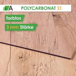 Polycarbonat standard Stärke 3 mm farblos 