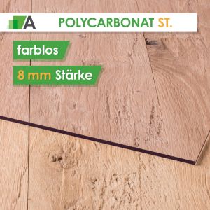 Polycarbonat standard Stärke 8 mm farblos 