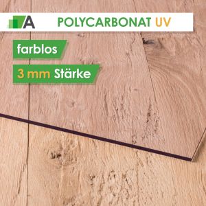 Polycarbonat UV Stärke 3 mm farblos 