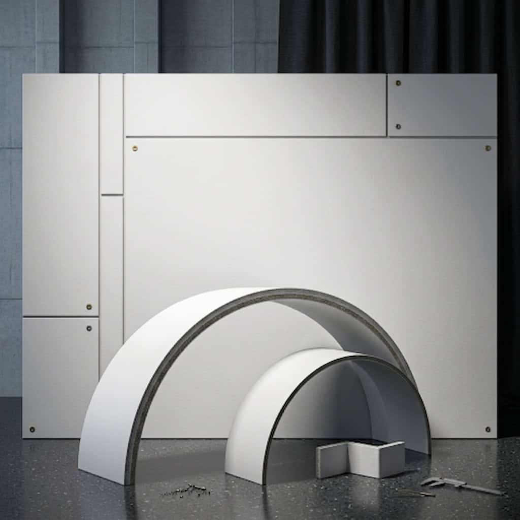Aluminiumverbundplatten in Form von Bögen und verschiedenformatigen Zuschnitten