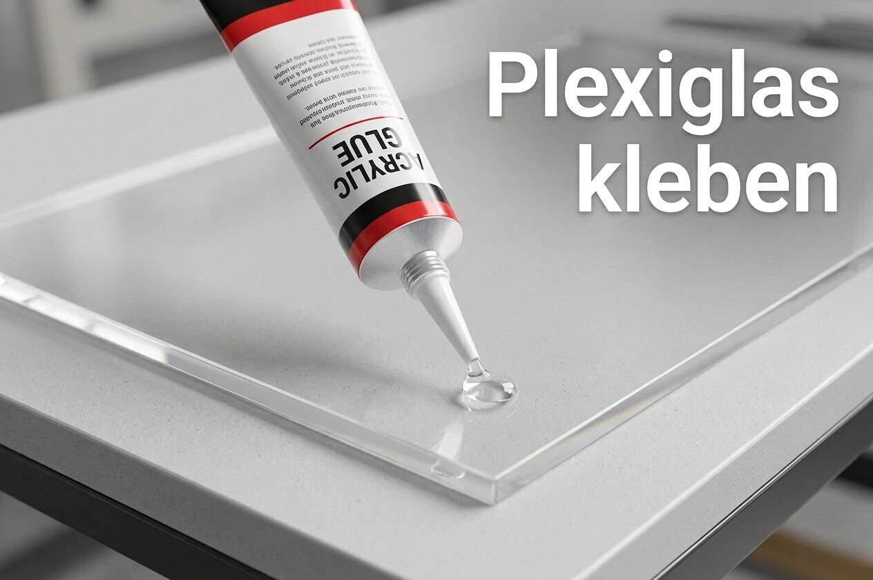 Eine Plexiglas Platte die punktuell verklebt wird