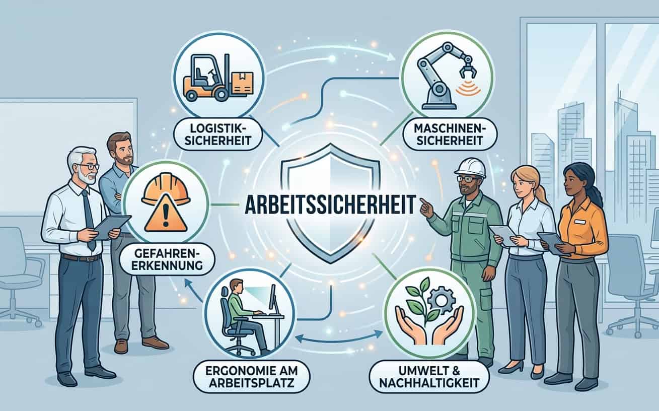 Eine Grafik zum Thema Arbeitssicherheit mit der die Wichtigkeit der Schutzkleidung verdeutlicht werden soll